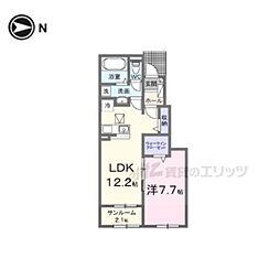 ヒカルサ仰木の里II 1LDKの間取図画像