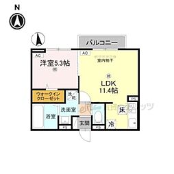 Lumiere du Soir Un 1LDKの間取図画像