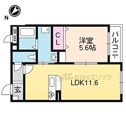 ハートフル下戸山 1LDKの間取図画像