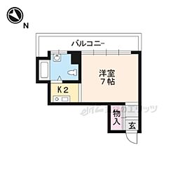 小堀マンション 1Kの間取図画像