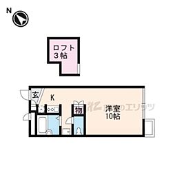 レオパレスLine 1Kの間取図画像