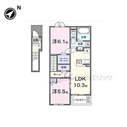 サンライズ・K 2LDKの間取図画像