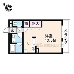 パールコート ワンルームの間取図画像