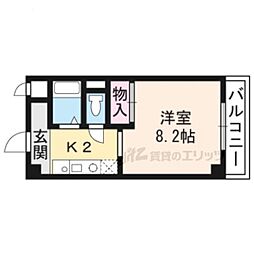第2コーポ朝倉 1Kの間取図画像