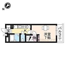 レオパレス暁 1Kの間取図画像