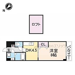 ロイヤルガーデン弐番館 1DKの間取図画像
