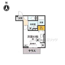 ヴェルソー石山 ワンルームの間取図画像