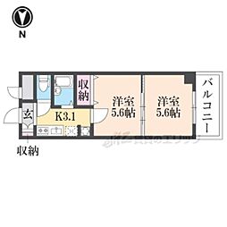 Liesse浜大津 2Kの間取図画像