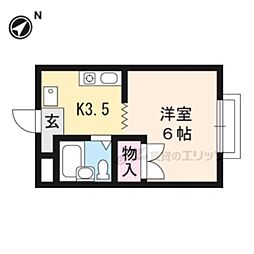 サテンドール草津 1Kの間取図画像