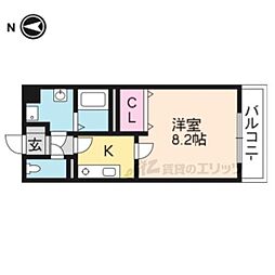GROOVE南草津2 1Kの間取図画像