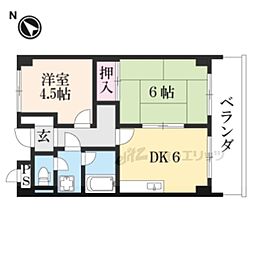 メゾングリーンビュー 2DKの間取図画像