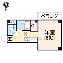 メゾン蔵 1Kの間取図画像