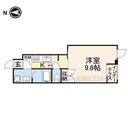 セレーノ石山 1Kの間取図画像