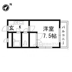 第二、第六レジデンス春田 1Kの間取図画像