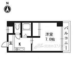 レジデンス春田桂坂7th 1Kの間取図画像