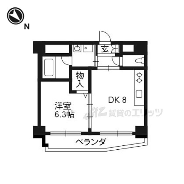 プリオーレリベルタ桂Ａ 205｜京都府京都市西京区川島東代町(賃貸マンション1DK・2階・34.15㎡)の写真 その2