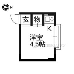 長谷川ハイツ ワンルームの間取図画像