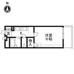 レオパレス吉祥院 1Kの間取図画像