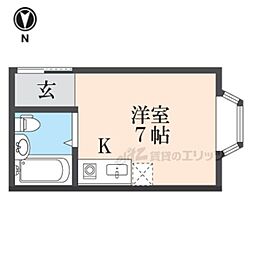 スクエアあき 2階ワンルームの間取り