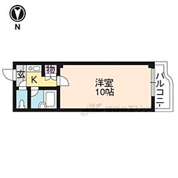 ＷＯＯＤ　ＷＯＲＤ布屋町 2階1Kの間取り