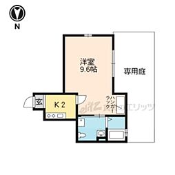 エスパシオ梅津 1階1Kの間取り