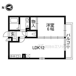 フローラルコート 1階1LDKの間取り