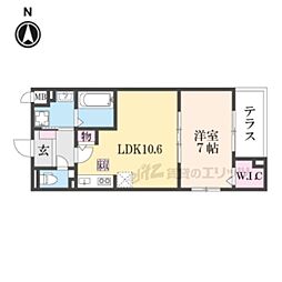 メゾンドエフ 1階1LDKの間取り