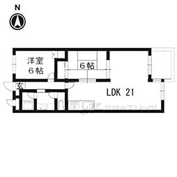 JR東海道・山陽本線 西大路駅 徒歩8分の賃貸マンション 6階2LDKの間取り
