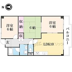 JR山陰本線 丹波口駅 徒歩2分の賃貸マンション 11階3LDKの間取り