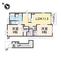 プリムローズ 2階2LDKの間取り