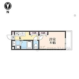 Sｈｉｎｉｎｇ二条離宮 4階1Kの間取り