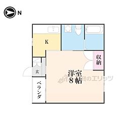 JR山陰本線 円町駅 バス8分 花園扇野町下車 徒歩11分の賃貸アパート 1階1Kの間取り