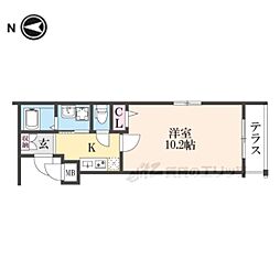 JR山陰本線 丹波口駅 徒歩8分の賃貸マンション 1階1Kの間取り