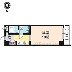 上桂くめマンション 3階1Kの間取り