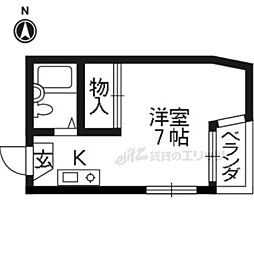 グランシャリオカツラ 3階1Kの間取り