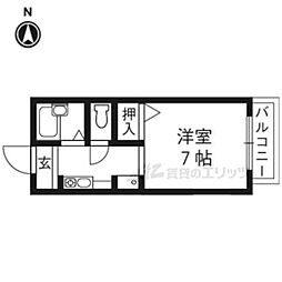 阪急京都本線 西向日駅 徒歩3分の賃貸アパート 1階1Kの間取り
