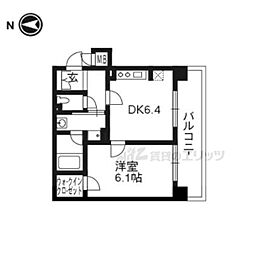 阪急京都本線 西院駅 徒歩14分の賃貸マンション 5階1DKの間取り