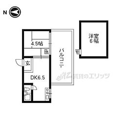 JR山陰本線 太秦駅 徒歩12分の賃貸マンション 4階1Kの間取り
