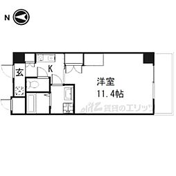 グランパークポラリス 2階1Kの間取り