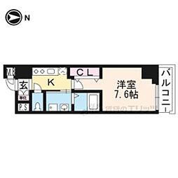 JR東海道・山陽本線 西大路駅 徒歩7分の賃貸マンション 6階1Kの間取り
