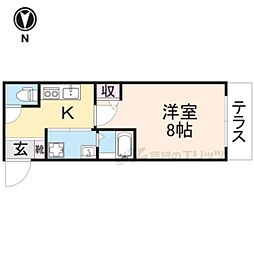 （仮称）西ノ京東月光町新築マンション 2階1Kの間取り