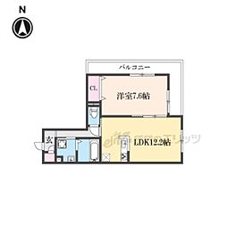 JR東海道・山陽本線 西大路駅 徒歩14分の賃貸アパート 3階1LDKの間取り