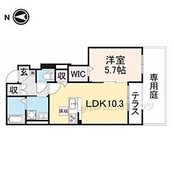 阪急京都本線 西向日駅 3.5kmの賃貸アパート 1階1LDKの間取り