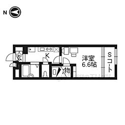 レオパレス御池 1階1Kの間取り