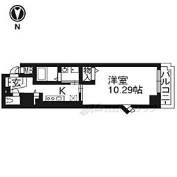 ステラ・ランド 7階1Kの間取り