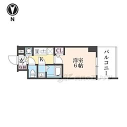 阪急京都本線 西院駅 徒歩8分の賃貸マンション 10階1Kの間取り