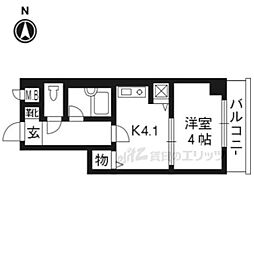 ライオンズマンション五条大宮第2 1Kの間取図画像
