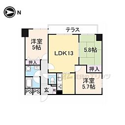 エクラ桂駅前 3LDKの間取図画像