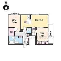 シャーメゾンアラキ 2LDKの間取図画像
