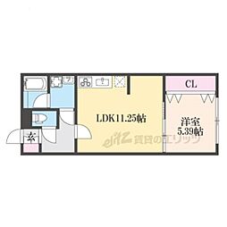 HOMESNEO桂 1LDKの間取図画像